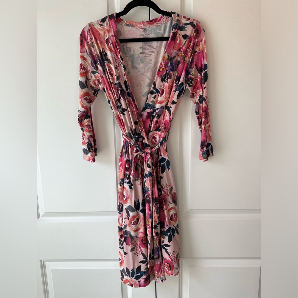 Posh Peanut Dusk Rose Bamboo Robe (Size Medium)